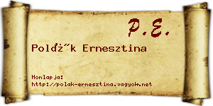 Polák Ernesztina névjegykártya